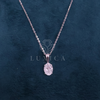 Starlit Glow Oval Shape Lab Grown Diamond Pendant With Chain