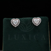 1 ct Each D VVS2 Heart Shape Solitaire Diamond Earring With Halo