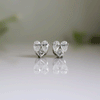 Heart-Shaped Diamond Stud Earrings
