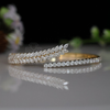 Lab Grown Diamond Open Bangle Bracelet in 18kt Gold – Elegant Nature-Inspired Design