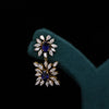 Luxury Lab Diamond Earrings with Blue Gemstone