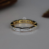 Elegant Lab Grown Diamond Eternity Band | Gold Setting with Baguette and Round Diamonds