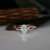 1 ct Oval Cut Lab Grown Diamond Engagement Ring with Twisted Pave Band in Rose Gold