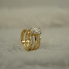 Elegant Oval Shape lab Grown Diamond Ring with 4 Bands - 18kt Gold