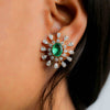 Pear and Round Cut Lab Grown Diamond Earrings, Floral-Style Detachable Earrings
