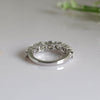 0.50 CT Each Round Cut Lab Grown Diamond 7 Stone Half Eternity Wedding Band
