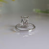 Emerald Cut Lab Grown Diamond Hidden Halo Wedding Ring
