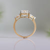 Cushion and Triangle Cut Lab Grown Diamond Three Stone Ring
