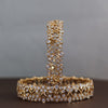 South Indian Open Close Setting Lab Grown Diamond Filigree Bangle in 18K Yellow Gold | Vintage Style Statement Bangle