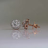 Round Brilliant Cut Lab Grown Diamond Halo Wedding Earrings