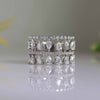 Pear And Round Brilliant Cut Hand Made Wedding Band