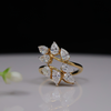 2.17 Carat Lab Grown Diamond Ring 18K Yellow Gold Pear Diamond