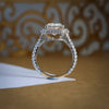 Amazing Cushion Cut Lab Grown Diamond Halo Engagement Ring In 18k Yellow Gold