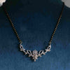 Floral Yellow Gold Round Cut Cluster Diamond Mangalsutra
