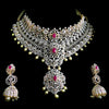 A timeless 5 in 1 South Indian Bridal Diamond Necklace with Jhumka Earrings