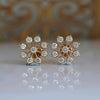 Lab Created Close Setting Diamond Earrings in 22k Yellow Gold