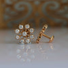 Lab Created Close Setting Diamond Earrings in 22k Yellow Gold
