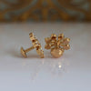 Lab Created Close Setting Diamond Earrings in 22k Yellow Gold