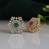 Lab-Created Changeable Ruby Earrings in 18k Yellow Gold