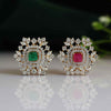 Lab-Created Changeable Ruby Earrings in 18k Yellow Gold