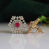 Lab-Created Changeable Ruby Earrings in 18k Yellow Gold