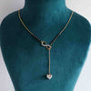 Beautiful Lab Created Long Chain Heart Diamond Mangalsutra in 18k Yellow Gold