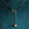 Beautiful Lab Created Long Chain Heart Diamond Mangalsutra in 18k Yellow Gold