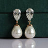 Beautiful Lab Created Pear Drop Diamond Earrings
