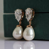 Beautiful Lab Created Pear Drop Diamond Earrings