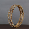 South Indian Open Close Setting Lab Grown Diamond Filigree Bangle in 18K Yellow Gold | Vintage Style Statement Bangle
