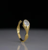 Minimal Oval Cut Lab Grown Diamond Bezel Set 14K Yellow Gold Ring