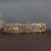 South Indian Open Close Setting Lab Grown Diamond Filigree Bangle in 18K Yellow Gold | Vintage Style Statement Bangle