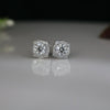 Round Lab Grown Diamond Halo Stud Earrings in 18K Yellow Gold | Minimal Luxury Everyday Jewelry