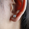 1.80 ct Each F VVS2 IGI Princess Shape Lab Grown Diamond Stud
