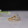 Center Baguette with lab Grown diamond frame promise Ring