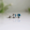 0.45 ct Each Blue Heart Lab Grown Diamond Halo Stud Earrings in Gold | Sustainable And Ethical Jewelry