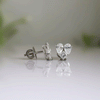 Heart-Shaped Diamond Stud Earrings