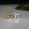 Elegant Four Round Prong Stud Lab Made Diamond Earrings