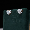 1 ct Each D VVS2 Heart Shape Solitaire Diamond Earring With Halo