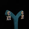 Luxury Lab Diamond Earrings with Blue Gemstone
