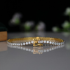 0.05 Carat Each Lab-Grown Diamond Tennis Bracelet, Delicate Gold Design