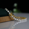 Elegant 0.07 Ct Each Lab-Grown Diamond Tennis Bracelet, Gold Design