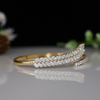 Lab Grown Diamond Open Bangle Bracelet in 18kt Gold – Elegant Nature-Inspired Design