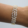 Floral Vine Lab Grown Diamond Bracelet in 18kt Gold – Elegant Marquise and Pear Cut Design