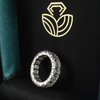 30 pointer Emerald shape lab Diamond Eternity band - 18kt Gold