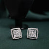 4.64 CT Princess Cut Lab Grown Diamond Halo Wedding Earrings
