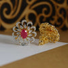 Round Cut Lab Grown Diamond Earring with Changeable Ruby's