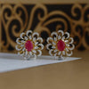 Round Cut Lab Grown Diamond Earring with Changeable Ruby's