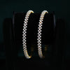 Beautiful Lab Created Round Shaped Diamond Bangles In 18k Yellow Gold