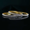 Beautiful Lab Created Round Shaped Diamond Bangles In 18k Yellow Gold